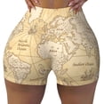 thumbnail image 2 of Daiia World Map Pattern Women's Workout Shorts Biker Shorts - High Waisted Workout Spandex Tummy Control Gym Running Yoga Shorts-Large, 2 of 8