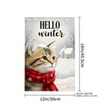 thumbnail image 4 of JOOCAR Hello Winter Cat with Red Scarf Garden Flag for Winter Christmas Home Outdoor Garden Yard Door Decor 12x18 inch, 4 of 5