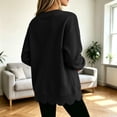 thumbnail image 5 of Diufon Scalloped Sweatshirt for Women Oversized Long Sleeve V Neck Thin Fleece Lined Sweatshirts Fall Winter Thermal Pullover, 5 of 8