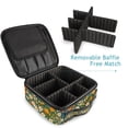 thumbnail image 4 of FORMRS Travel Makeup Bag Large Capacity Train Case Cosmetic Organizer with Adjustable Dividers, Orange Floral Garden, 4 of 8