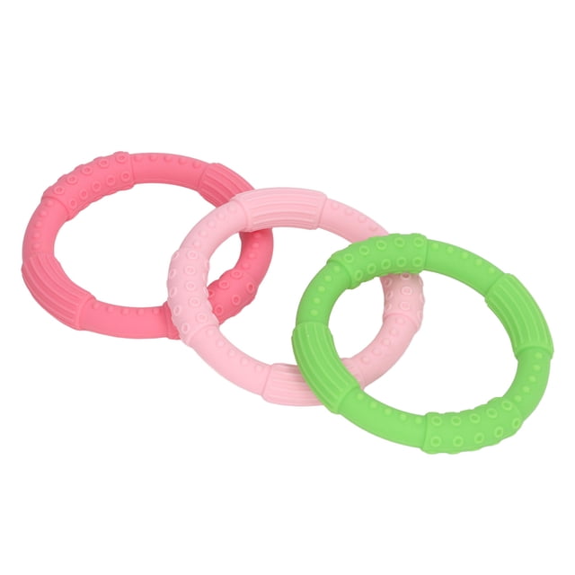 Pulsera de dentición Jadeshay 3 piezas de mordedor de silicona color brillante