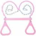 thumbnail image 6 of 18" Pink Trapeze Swing Bar Rings 48" Heavy Duty Plastic Coated Chains Swing Set Accessories, 6 of 7