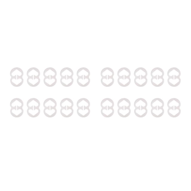 pitrice 10 Pieces ABS Women Bra Strap Clip Solid Color Nonslip Heart Shape Replacement Universal Converter Accessories Transparent 2Set