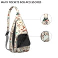 thumbnail image 2 of Boho Mushroom Sling Bag for Women - Vintage Floral Print, Adjustable Strap, Water-Resistant Crossbody Chest Bag (19.9×9.4×3.0inch), 2 of 4