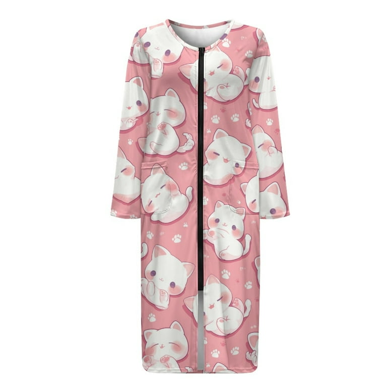 ladies cat dressing gown Aegean Apparel