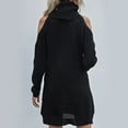 thumbnail image 7 of Womens Turtleneck Knit Sweater Dresses Casual Sexy Off Shoulder Long Sleeve Knit Pullover Winter Pullover Dress, 7 of 7