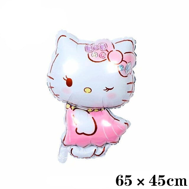 Globo de Hello Kitty de dibujos animados para niñas, decoración de fiesta de cumpleaños, Globos de aluminio, Streamer para niños, Globos para Baby Shower