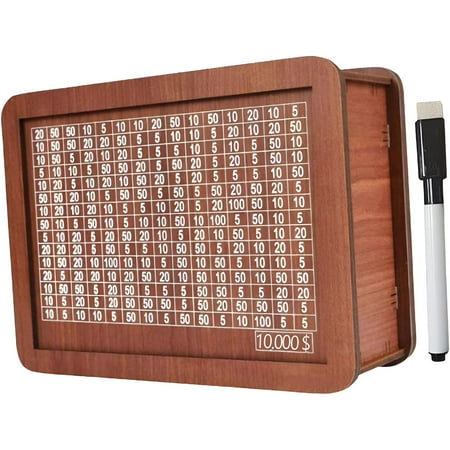 ACDANC 2026 New Cash Vault Wooden Savings Box,Money Saving Box Counter,Retro Style Wooden Money Box with Counter Piggy Bank,Cash Coin Retro Money Savings Box (10000 Pounds)