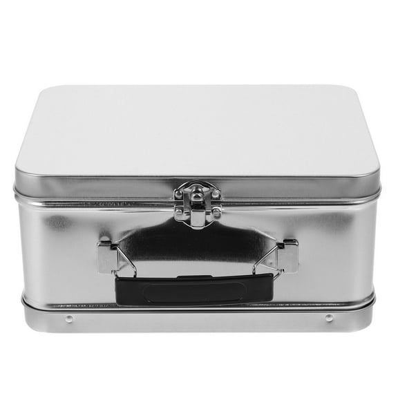 Masteelf Tinplate Box Portable Case Multi-use Storage Box Jewelry Storage Container with Handle