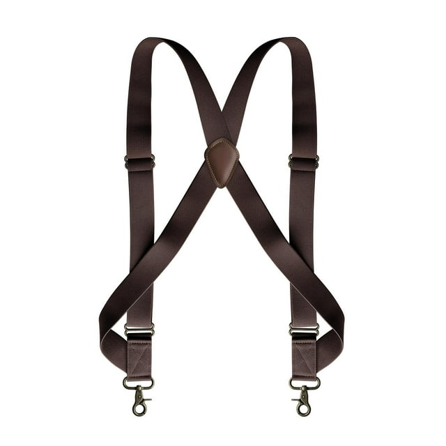 Tirantes para hombre Sunnimix con ganchos giratorios de 1.4 pulgadas de ancho café