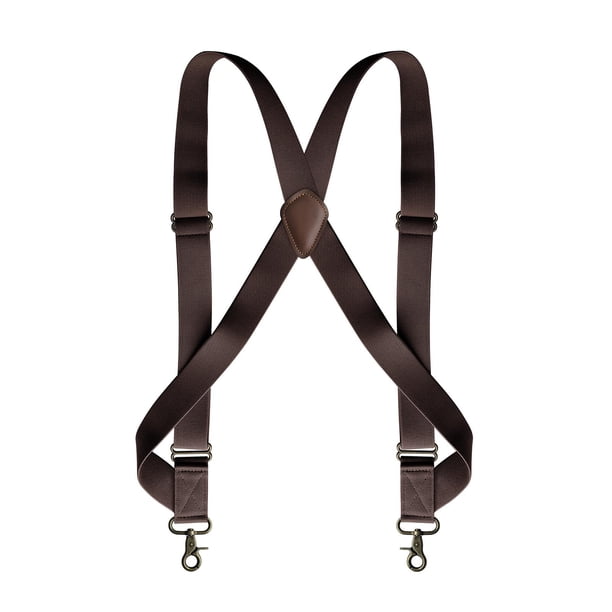 Tirantes para hombre Sunnimix con ganchos giratorios de 1.4 pulgadas de ancho café