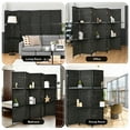 thumbnail image 3 of Gymax 6 Panel Folding Room Divider 6Ft Weave Fiber Screen W/ 2 Display Shelves Black, 3 of 10