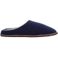 thumbnail image 4 of Mens Easy Slip On Fleece Lined Winter Mule Slippers with Hard Sole - Navy - Large (US 11-12), 4 of 7