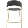 thumbnail image 3 of Home Square 26" Metal Height Bar Stool in Gray Faux Leather - Set of 2, 3 of 8