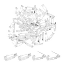 60-Pack Bar Pins, 0.6 Inch Brooch Pin Backs Safety Clasp for Badges/Name Tags/Corsage/DIY Crafting Sewing Fabric[15mm, Silver Tone]