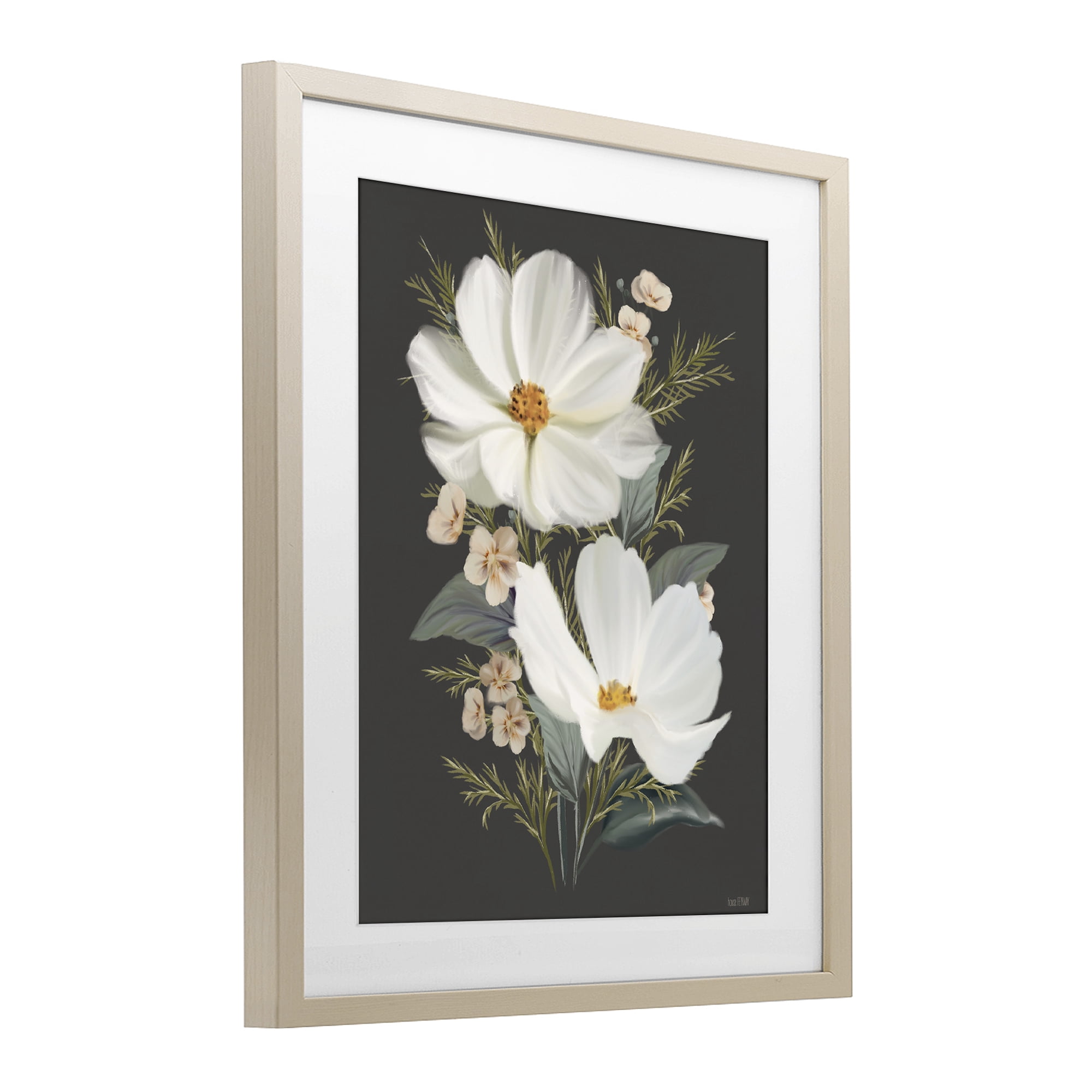 Stupell Industries Old Lace Cosmos Birch Framed Print Under Glass, design by House Fenway