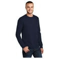 thumbnail image 4 of Port & Company Mens Long Sleeve Essential T-Shirt Deep Navy Large, 4 of 5
