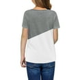 thumbnail image 2 of Langwyqu Girls Casual Short Sleeve T Shirts Kids Loose Tunic Tops Color Block Tee, 2 of 5