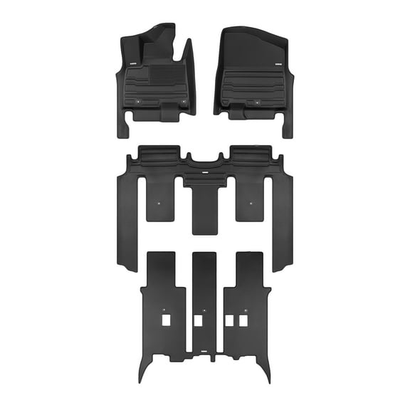 TuxMat - For Kia Carnival 8-Seater 2022-2024 Models - Custom Car Mats - Maximum Coverage, All Weather, Laser Measured - This Full Set Includes 1st, 2nd and 3rd Rows