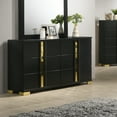 thumbnail image 2 of Furniture of America Chora Adult Modern 6-Drawer Dresser, Black and Gold, 2 of 8