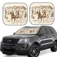thumbnail image 2 of Bingfone Western Desert Cowboys1 Print 2-Piece Sun Shade Front Windshield - Foldable Car Front Window Sunshades For Most Sedans Suv Truck - Small, 2 of 7