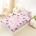 thumbnail image 2 of Manfei Cute Ribbon Bowknot Twin Fitted Sheet,3D Cartoon Football Print Bedding,2-Piece,1 Fitted Sheet and 1 Pillowcase, 2 of 6
