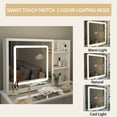 thumbnail image 2 of WIAWG Modern LED Lights Vanity Desk Set with Glass Top, Drawers and Shelves, White, 2 of 8
