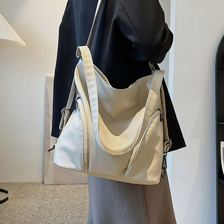 Large Capacity Crossbody Bag Solid Color Simple Shoulder Bag
