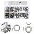 thumbnail image 4 of MasteelfCA 200pcs Stainless Steel Flat Washers Spring Washers Split Lock Washer Kits, 4 of 7