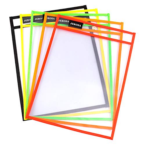 Dry Erase Pockets 10 Pack Reusable Oversized 10" x 13" Clear Sheets