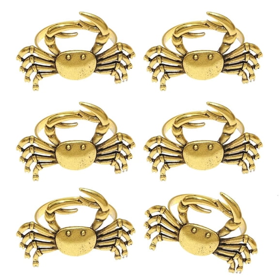 YIEMEEN Unique Gold Crablet Shape Napkins Rings Kitchen Decoration for Entertaining