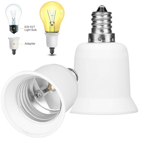 

TSV 2pcs Screw E12 to Medium Base E26 Light Bulb Socket Adapter Chandelier Converter