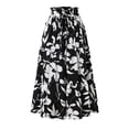 thumbnail image 3 of jinghuiyue Womens Floral Print Tiered Midi Skirts High Waist Flowy Ruffle A-Line Casual Summer Skirt L, 3 of 7