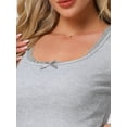 thumbnail image 4 of DARING DIVA Cotton Pajama Lace Trim Short Sleeve Top Lounge Set L Gray, 4 of 6