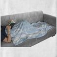 thumbnail image 6 of Christmas Soft Flannel Fleece Throw Blanket, Swirled Lines Snowflakes and Butterflies Abstract Winter, Cozy Plush for Indoor and Outdoor Use, 50" x 60", Baby Blue White, by Ambesonne, 6 of 6