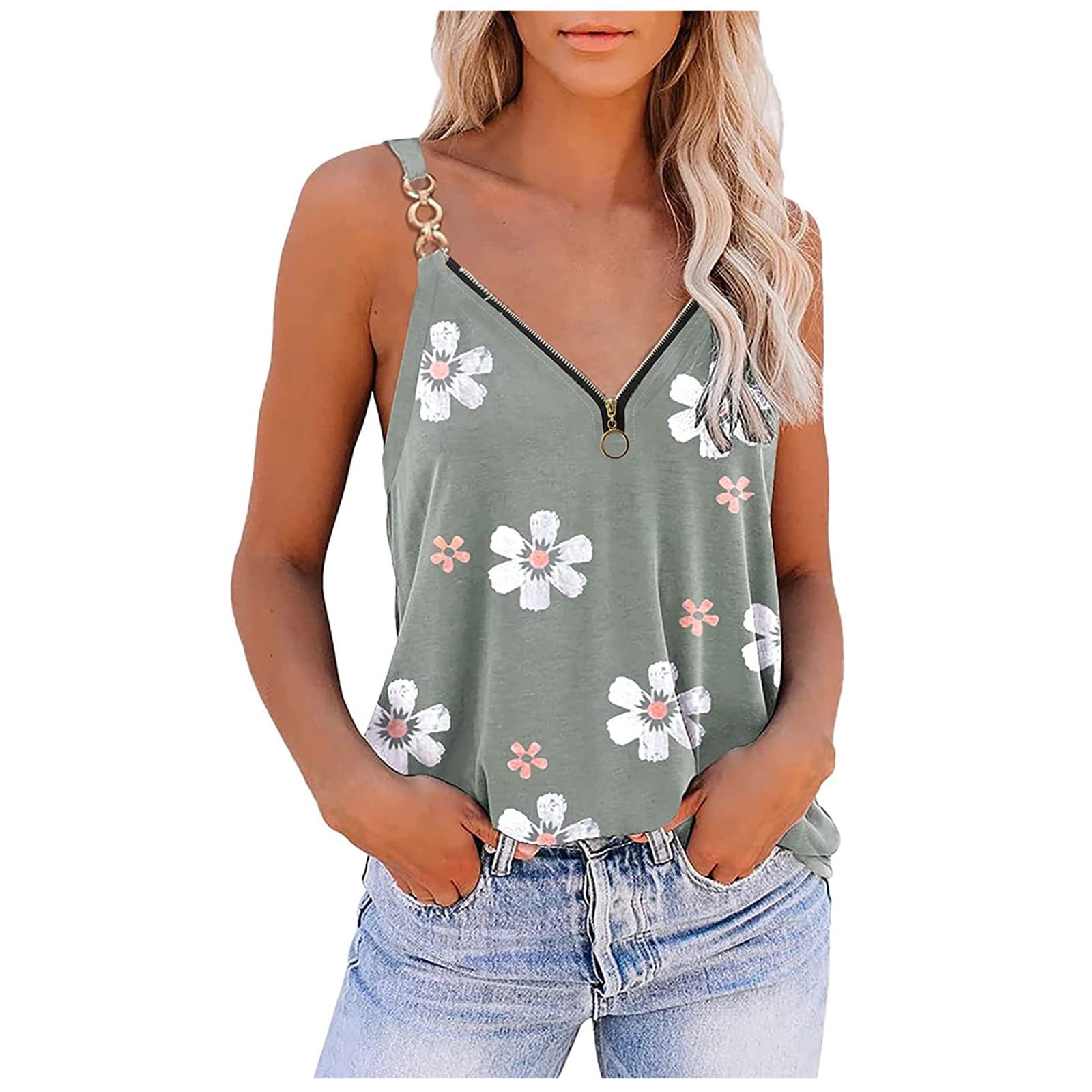 Ganfancp Summer Shirt for Women Short Sleeve Round Neck Casual Wear Tops Button Down Loose Tunic Tees Cartoon Print Blouse 