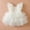 White, variant on Spazoro Toddler Girls Mesh Dresses, Fashion Short Sleeve Round Neck Solid Color Princess Dress for Child Girls Pink Size 2 T
