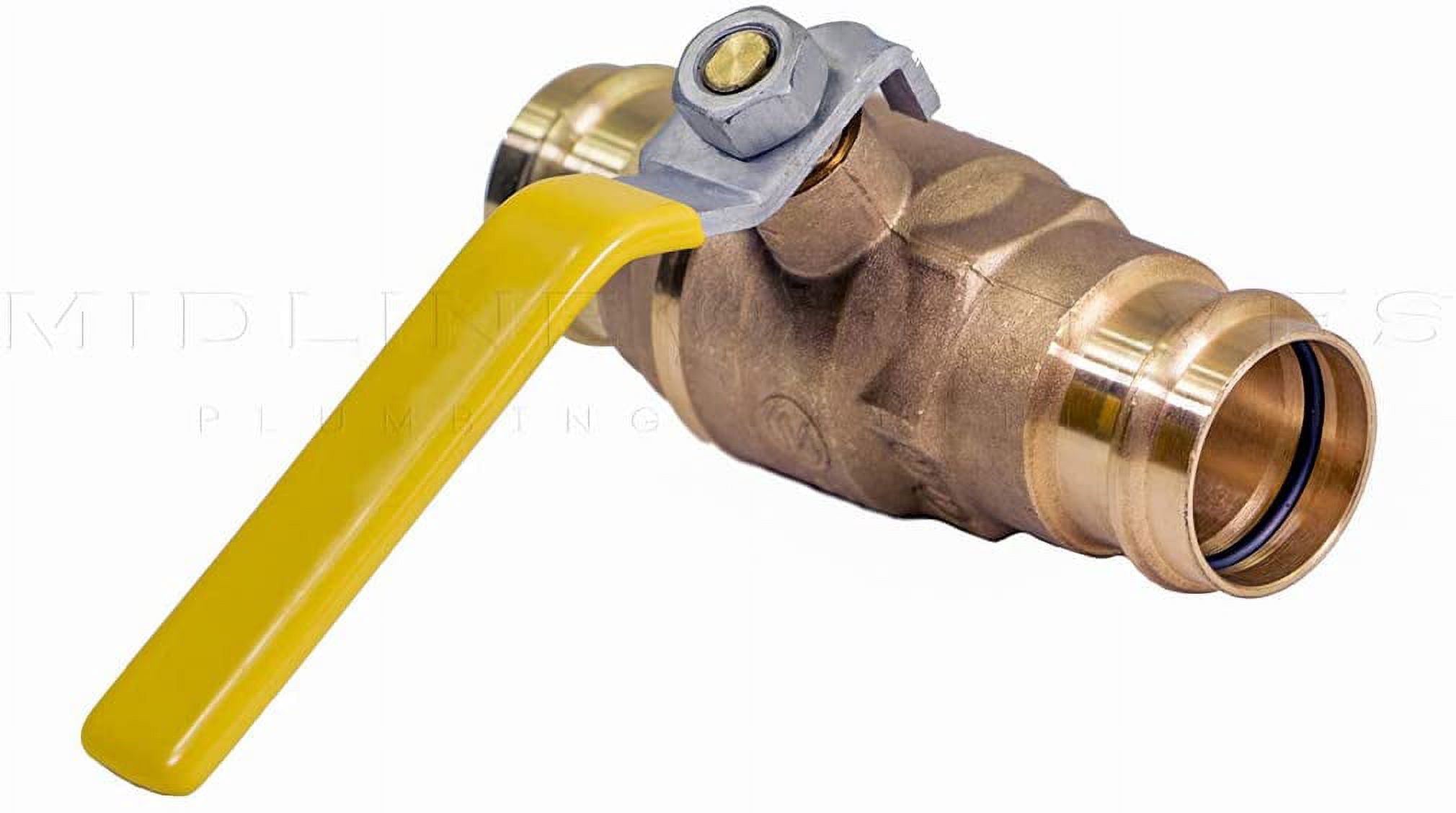 Midline Valve 532004VLV-5 Double-O-Ring Press Ball Valve, with 4 in. Press Connections, Brass (Pack of 5)