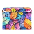 thumbnail image 7 of Yayeee Collapsible Cube Storage Bin with Lid Fabric Closet Decorative Basket with Handles, Colorful Leaves, 7 of 7