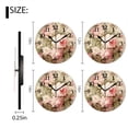thumbnail image 2 of Battery Operated Analog Wall Clocks Non-Ticking Silent Modern Clock Decorative for Home,Office-Vintage Floral With Pink Roses And White Blossoms(10inch), 2 of 4