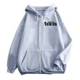 thumbnail image 4 of Hoodies for Women Long Sleeve Hoodie Women Hoodies With Zipper Cozy Sweatshirts for Women Grey Hoodie women Fall Outfits Clothing for Women, 4 of 5