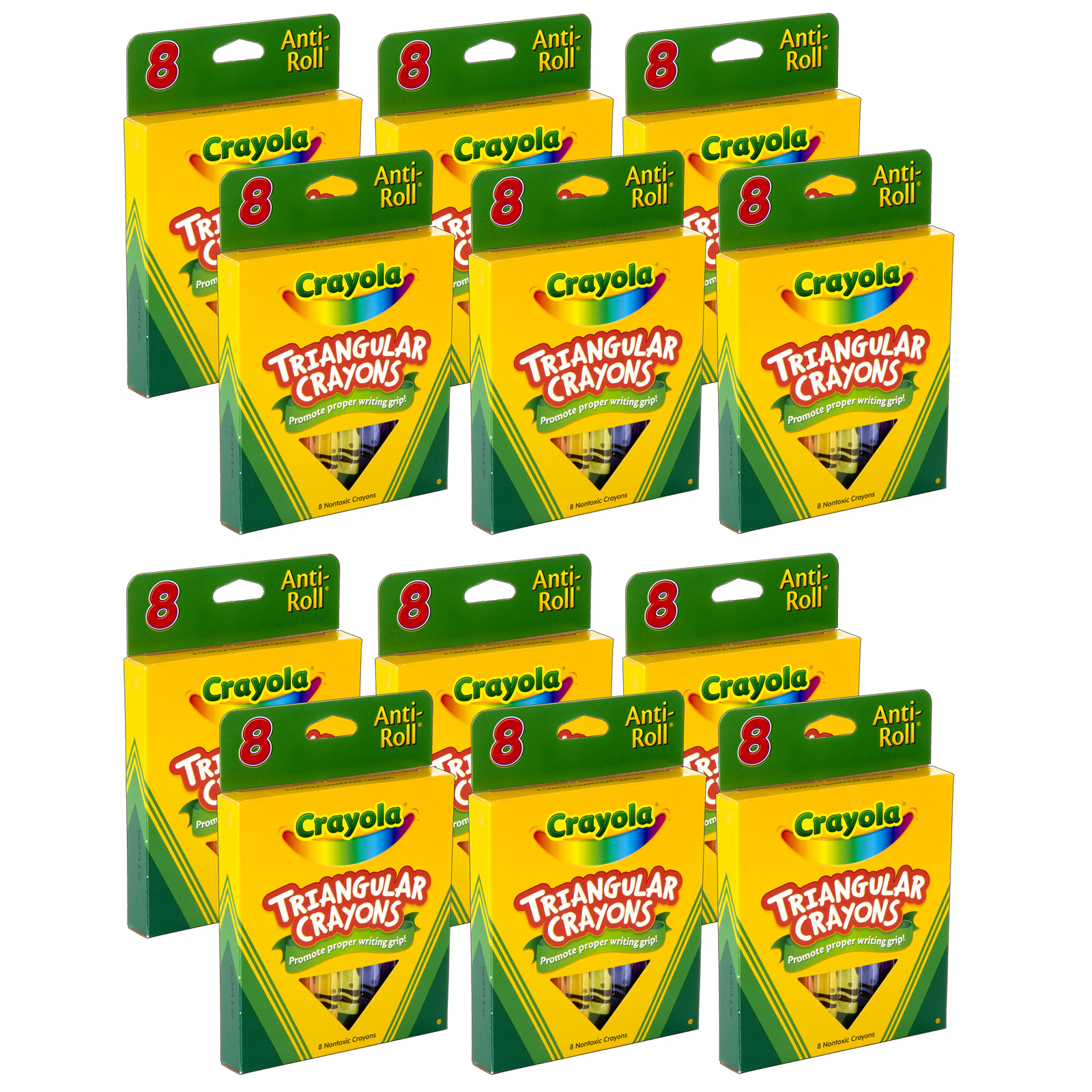 (12 Bx) Crayola Triangular Crayons 8ct Per Bx