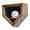 Walnut, variant on 1 Baseball Ball Display Case Cabinet - Home Plate Shaped