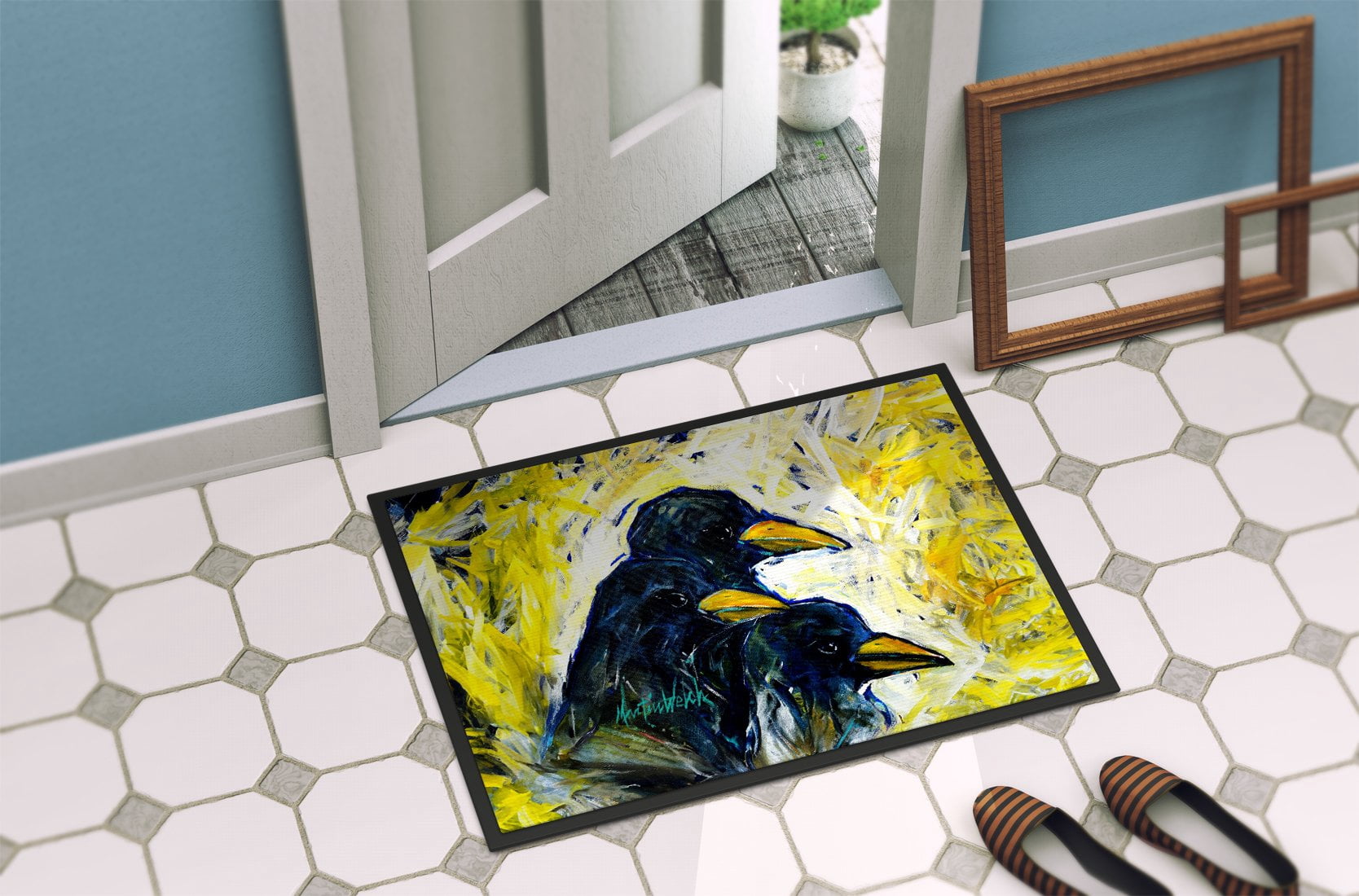 Baked In A Pie Crows Doormat 27 in x 18 in