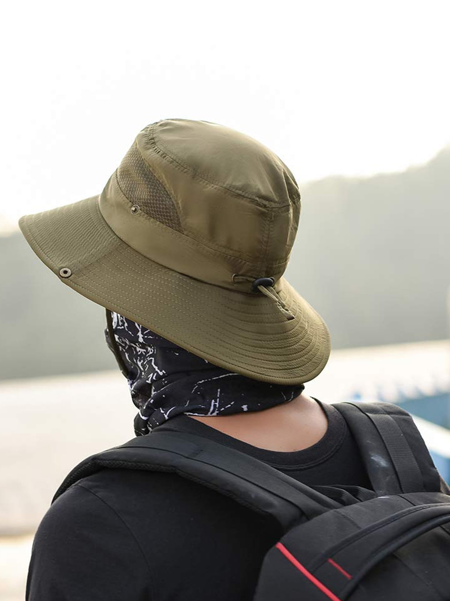 Wassery Mens Summer Sun Hat Bucket Fishing Hiking Cap Wide Brim UV