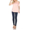 thumbnail image 3 of White Mark Women's Cold Shoulder Lace Neck Top, 3 of 4