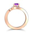 thumbnail image 4 of 2.50 T.C.W Round Cut Amethyst & Blue Topaz Gemstone Beautiful Anniversary Ring for Ladies Solid 18K Rose Gold Size 9 by Diamond-Capitals, 4 of 8
