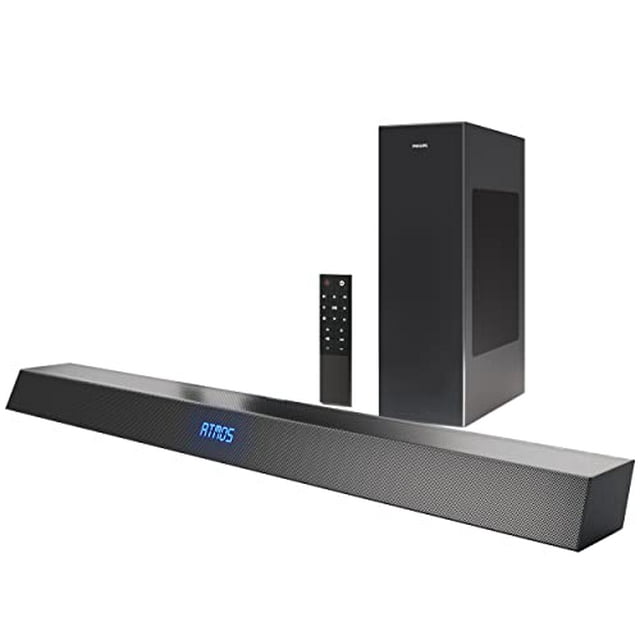 Philips Barra de Sonido con Subwoofer Inalámbrico, Barra de Sonido Dolby Atmos para TV Sistema de Sonido Envolvente Bluetooth 2.1 Canales para TV Altavoces de Audio de Cine en Casa, DTS Play-Fi, Amazo