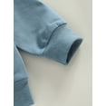 thumbnail image 6 of Cenuakty Boys Girls Pants Suit, Long Sleeve Round Neck Letters Print Tops + Casual Drawstring Pants, 6 of 9