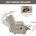 thumbnail image 4 of LiviNest Manual Recliner Chair with Massage & Heat: 8 Node Vibrating Massage & Lumbar Heating for Back Pain Relief - 155° Heavy Duty Faux Leather Living Room Lounge Chair with Adjustable Footrest & 3, 4 of 6